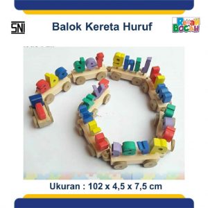 Pusat Mainan Edukasi Anak balok kereta huruf-