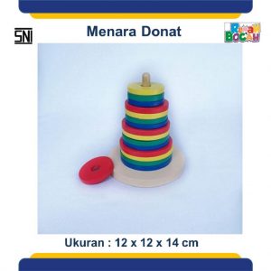 Jual Mainan Balok Kayu Susun Menara Pelangi