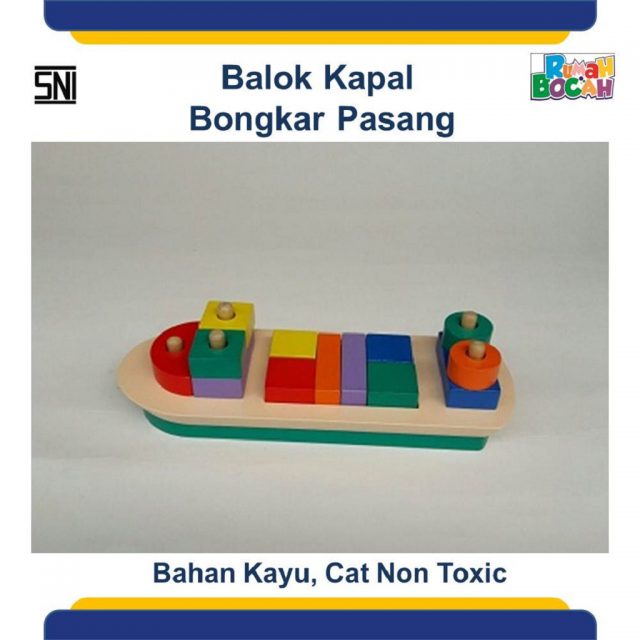 Jual Mainan Edukasi Untuk Balita Balok Kapal Bongkar 