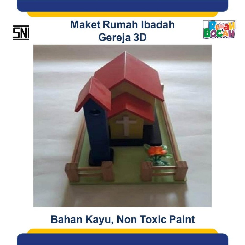 Jual Mainan Edukatif Dari Kayu Maket Miniatur Rumah Ibadah Gereja