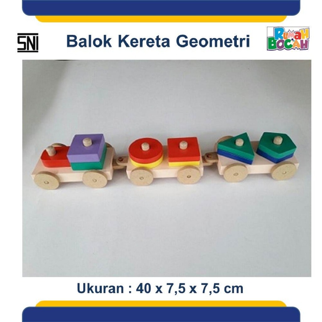 Jual Permainan Anak Indoor Balok Kereta Geometri