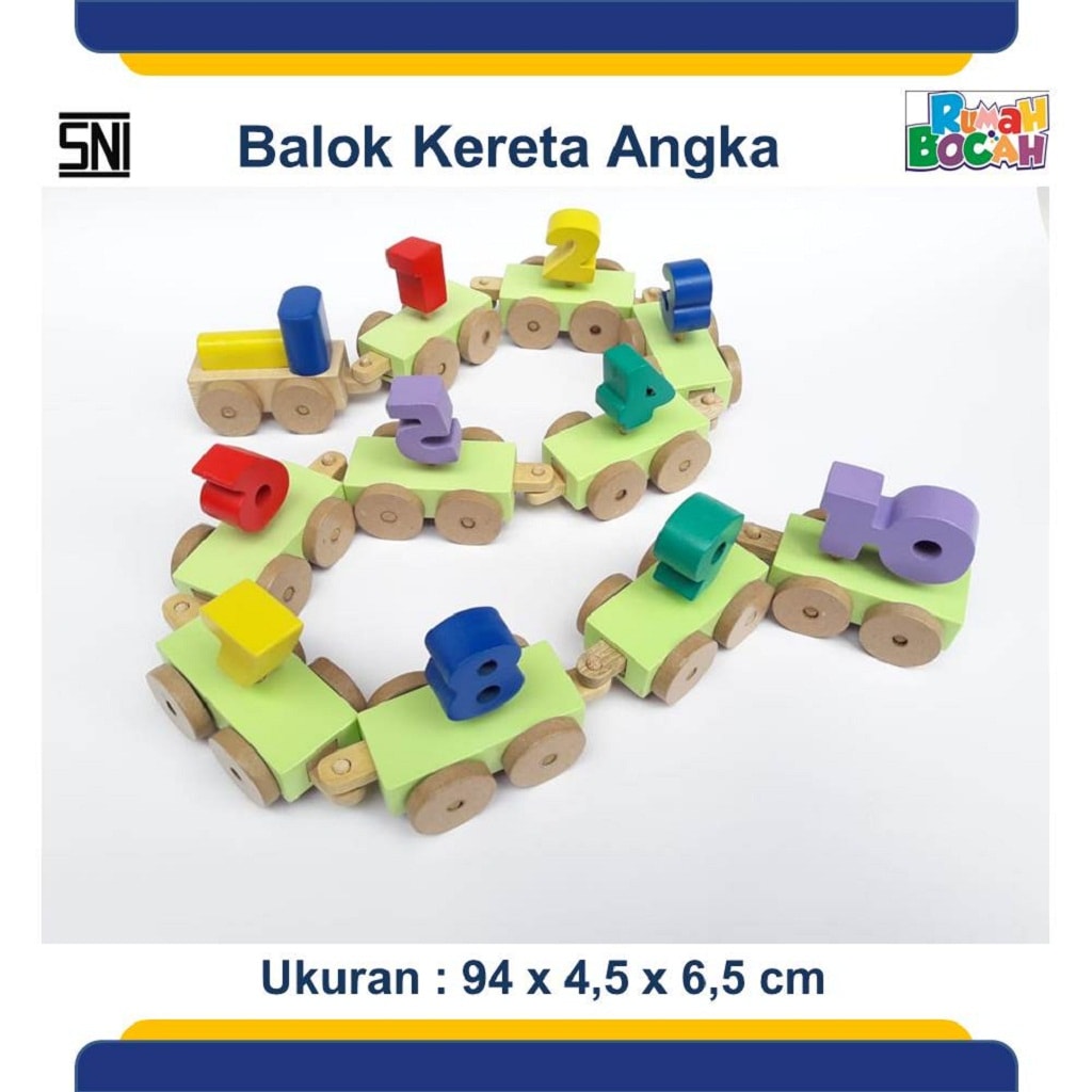 Jual Mainan Edukatif Dari Kayu Balok Kereta Angka