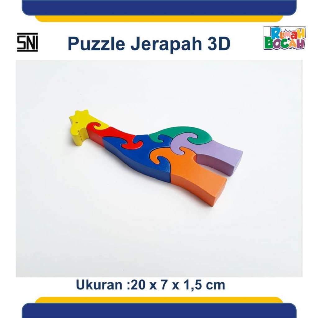 Grosir Puzzle Kayu 3D Hewan Jerapah Murah