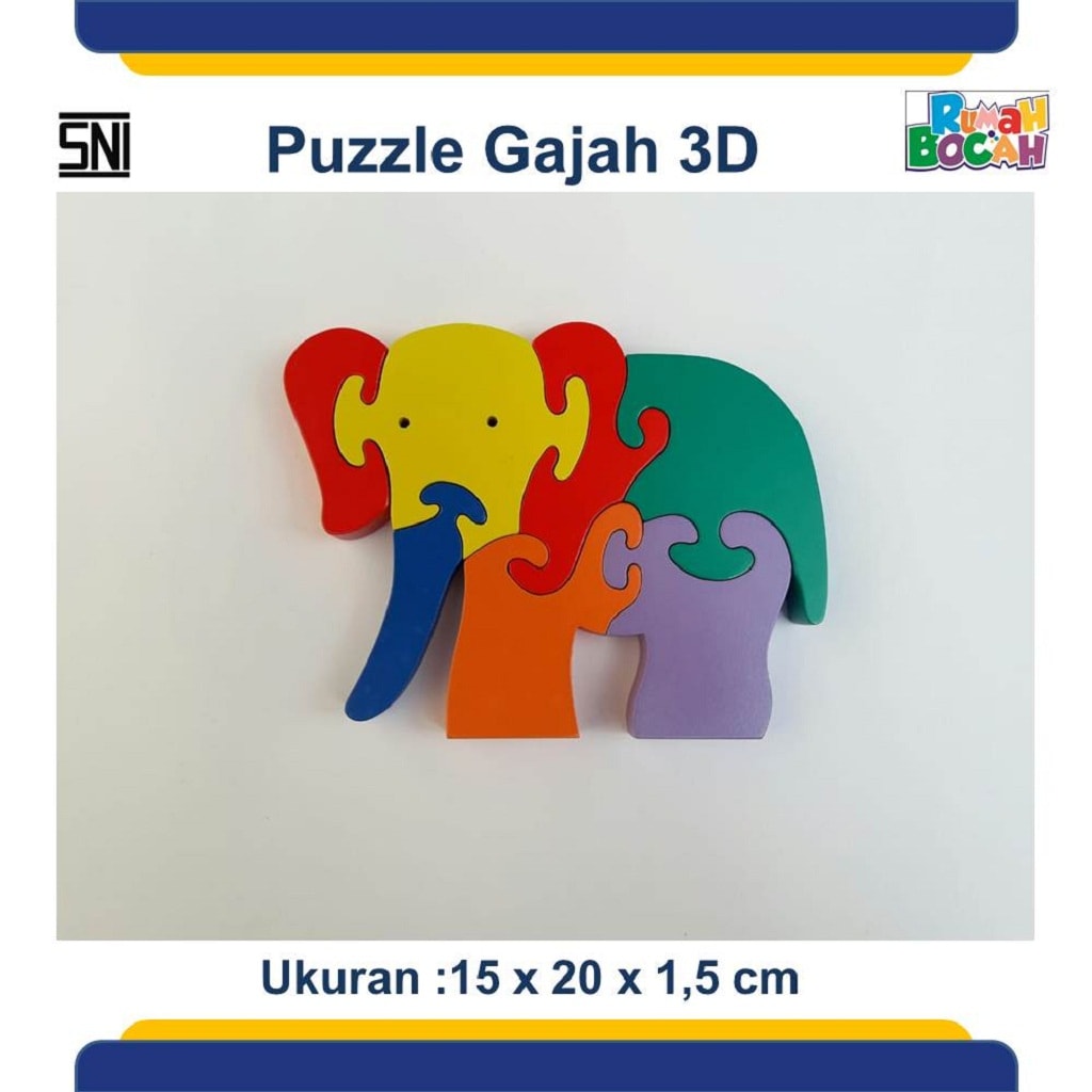 Jual Puzzle 3D Hewan Gajah Untuk Anak