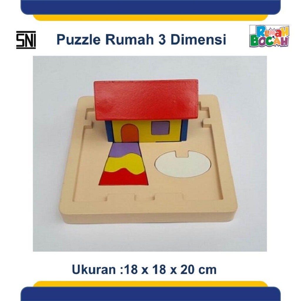 Grosir Puzzle Kayu 3D Rumah Murah