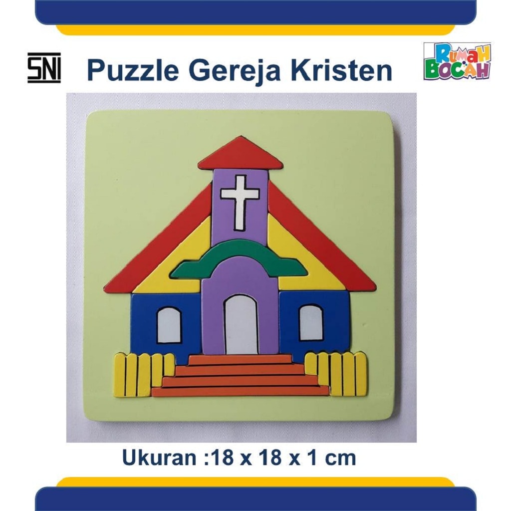 Jual Puzzle Anak Rumah Ibadah Gereja Kristen Murah